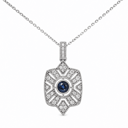 Art Deco Sapphire Accent Necklace