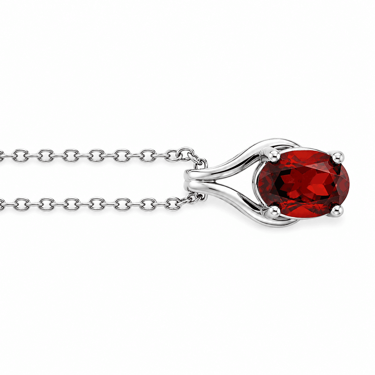 Oval Garnet Necklace