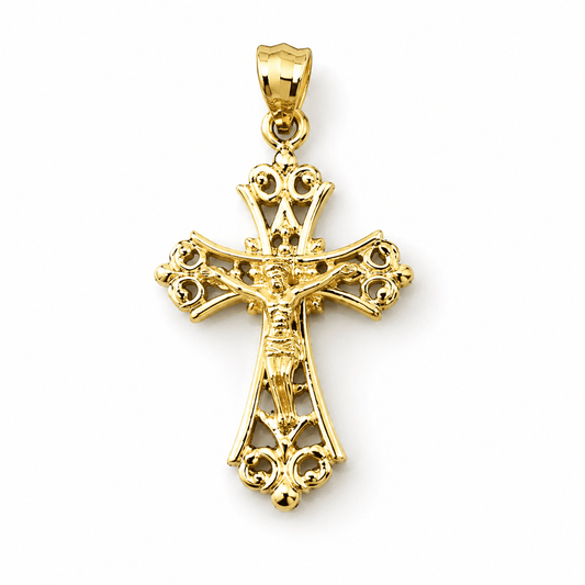 Crucifix Pendant with Filigree Detail