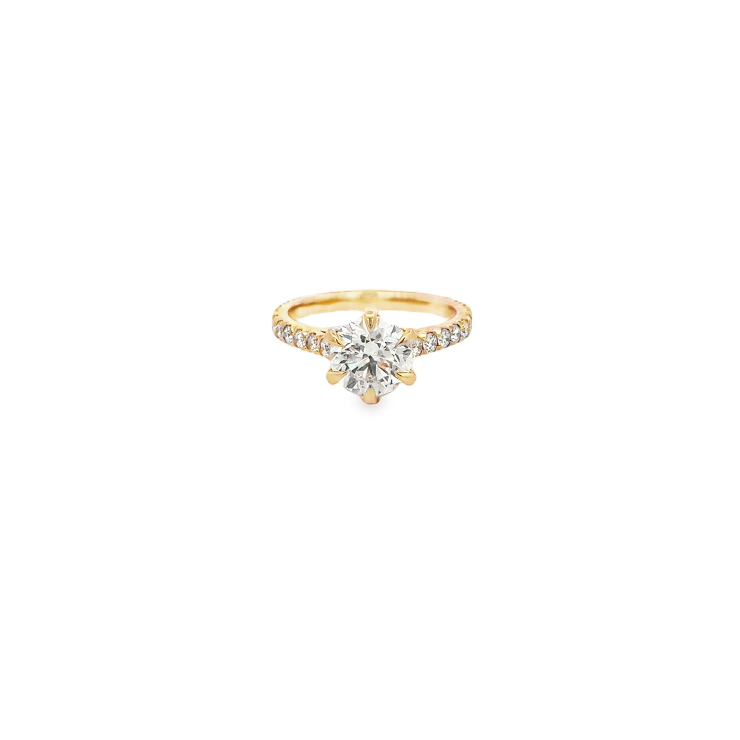 14K YG RD DIA CLAW PRONG ENGAGEMENT RING
