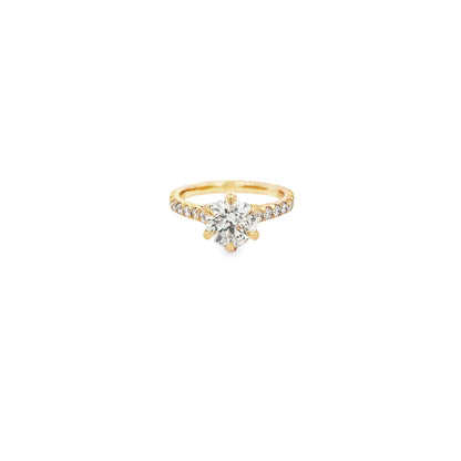 14K YG RD DIA CLAW PRONG ENGAGEMENT RING