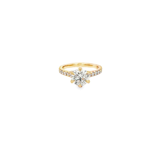 14K YG RD DIA CLAW PRONG ENGAGEMENT RING