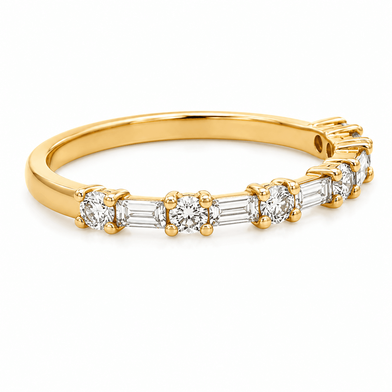 Diamond Baguette and Round Band