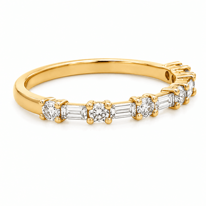 Diamond Baguette and Round Band