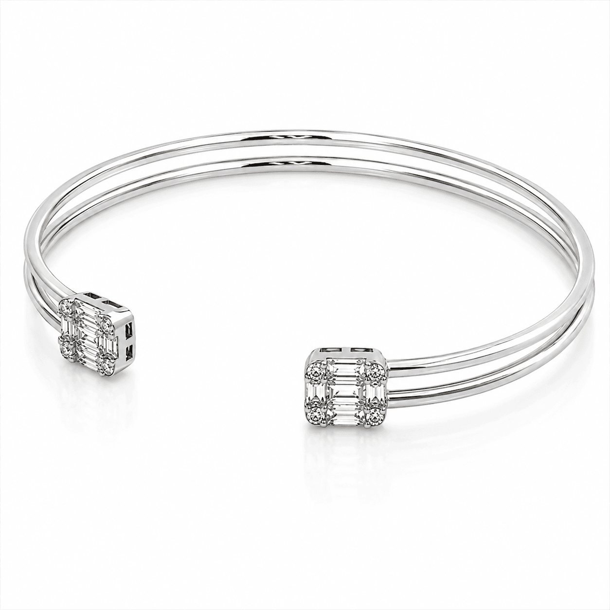 Diamond Detail Open Bangle