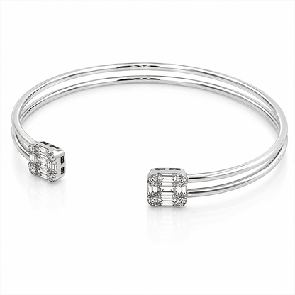Diamond Detail Open Bangle
