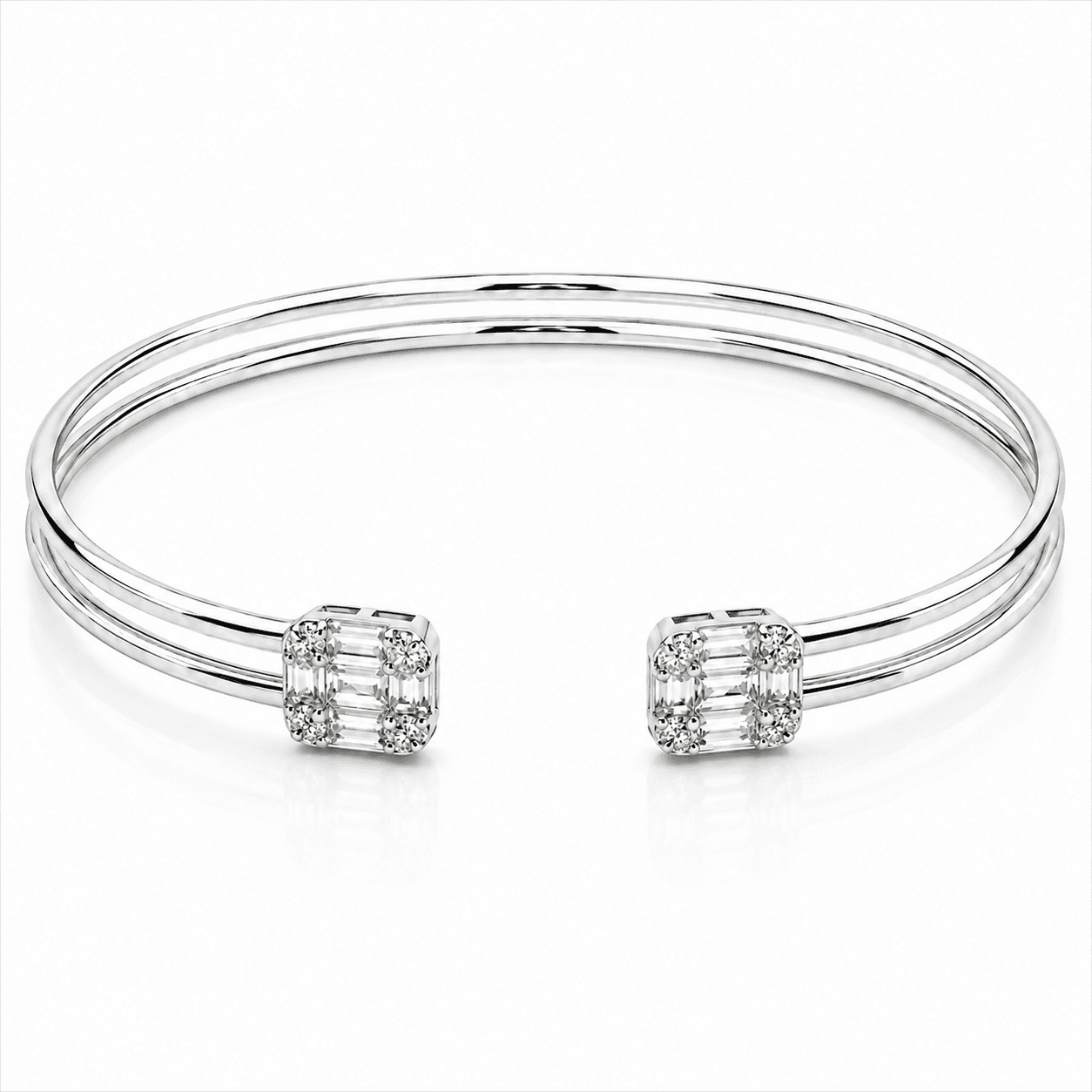 Diamond Detail Open Bangle
