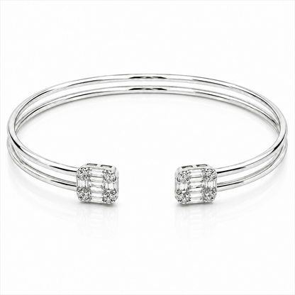 Diamond Detail Open Bangle
