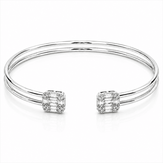 Diamond Detail Open Bangle