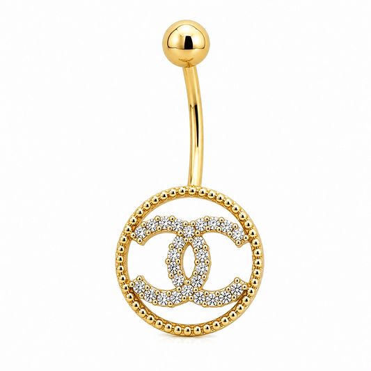 Double-C Beaded Halo CZ Pendant