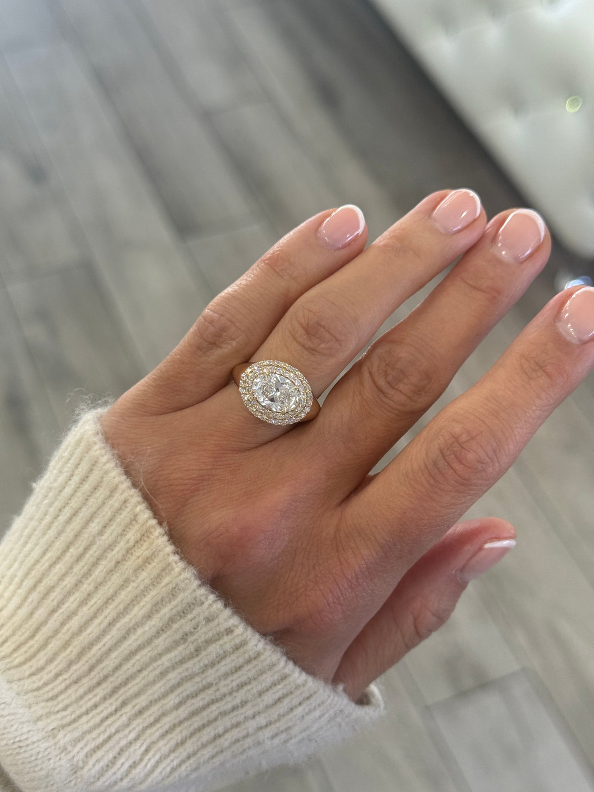 2.84 CTW Lab-Grown Diamond Double Halo Engagement Ring