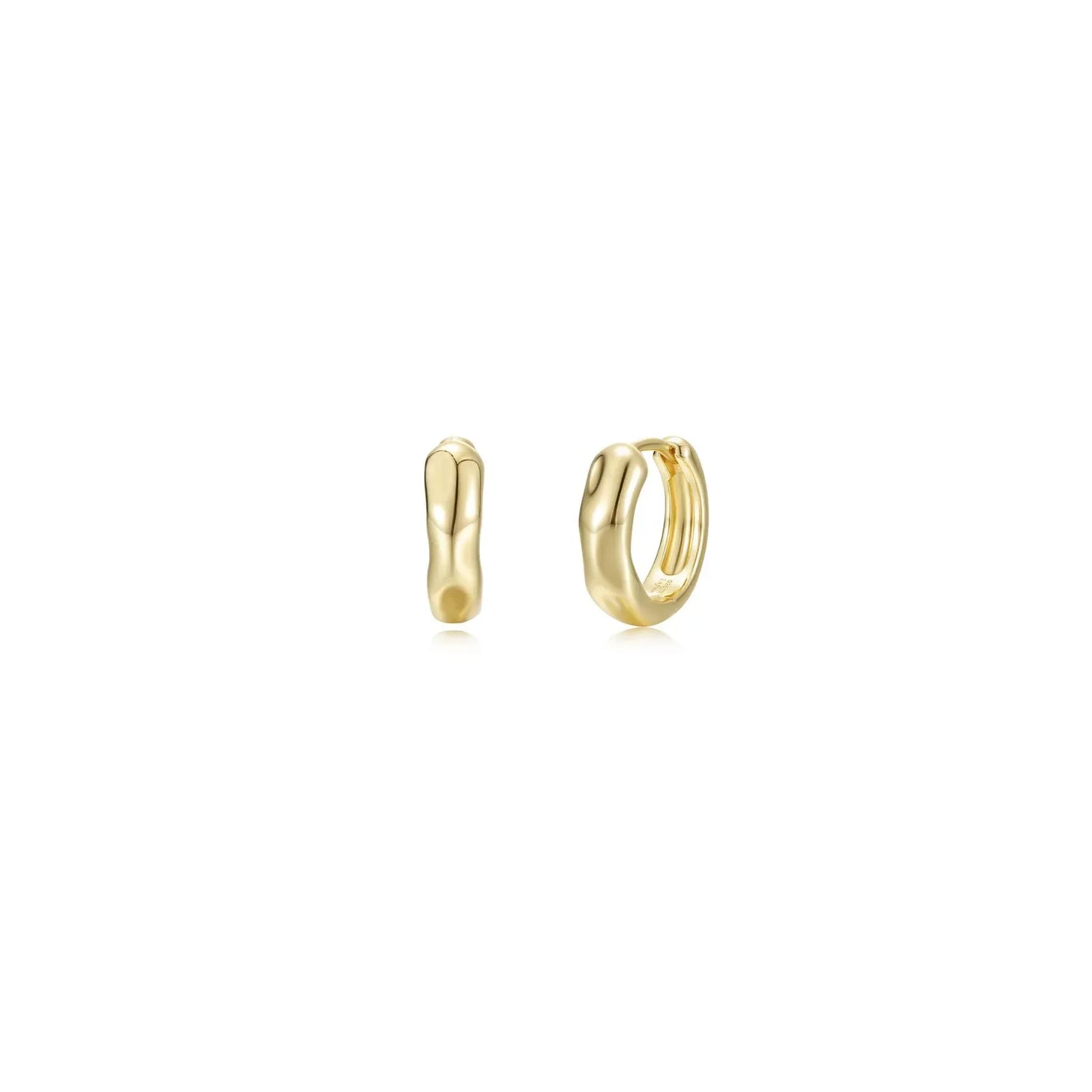 Lafonn Gold-Plated Molten Huggie Earrings