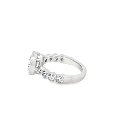 14K WG RD DIA BEZEL WITH BEZEL DIA BAND ENG RING
