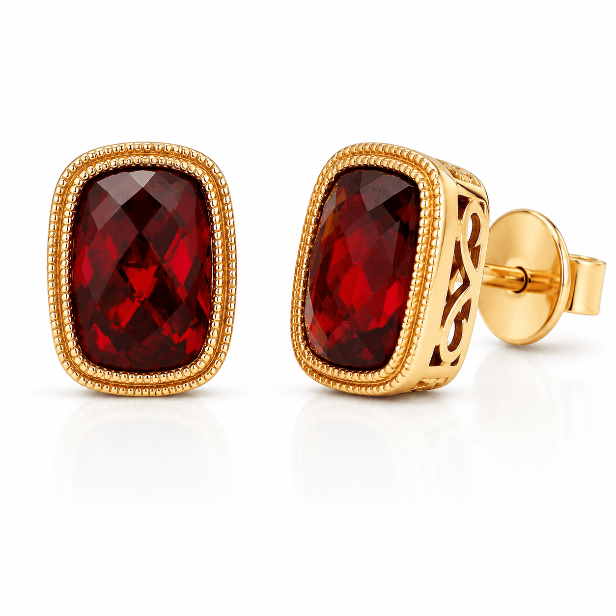 Garnet Stud Earrings