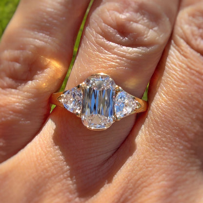 2.87 CTW Artisan Criss-cut 3-Stone Engagement Ring