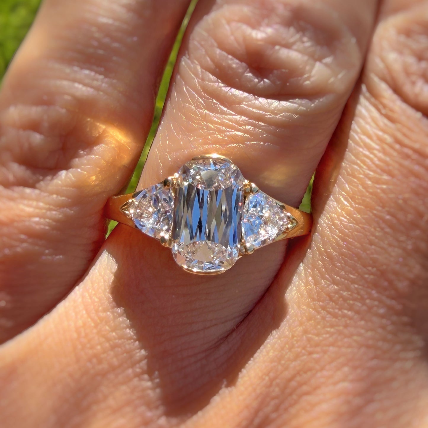 Artisan Criss-cut 3-Stone Engagement Ring