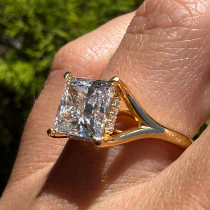 Hidden Halo Split-Shank Engagement Ring