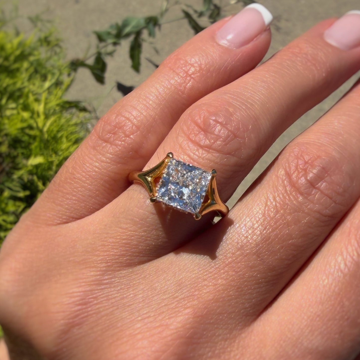Hidden Halo Split-Shank Engagement Ring