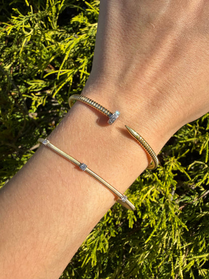 Diamond Nail Bangle Bracelet
