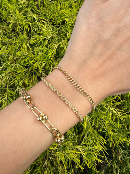 14K Yellow Gold Hardware Bracelet