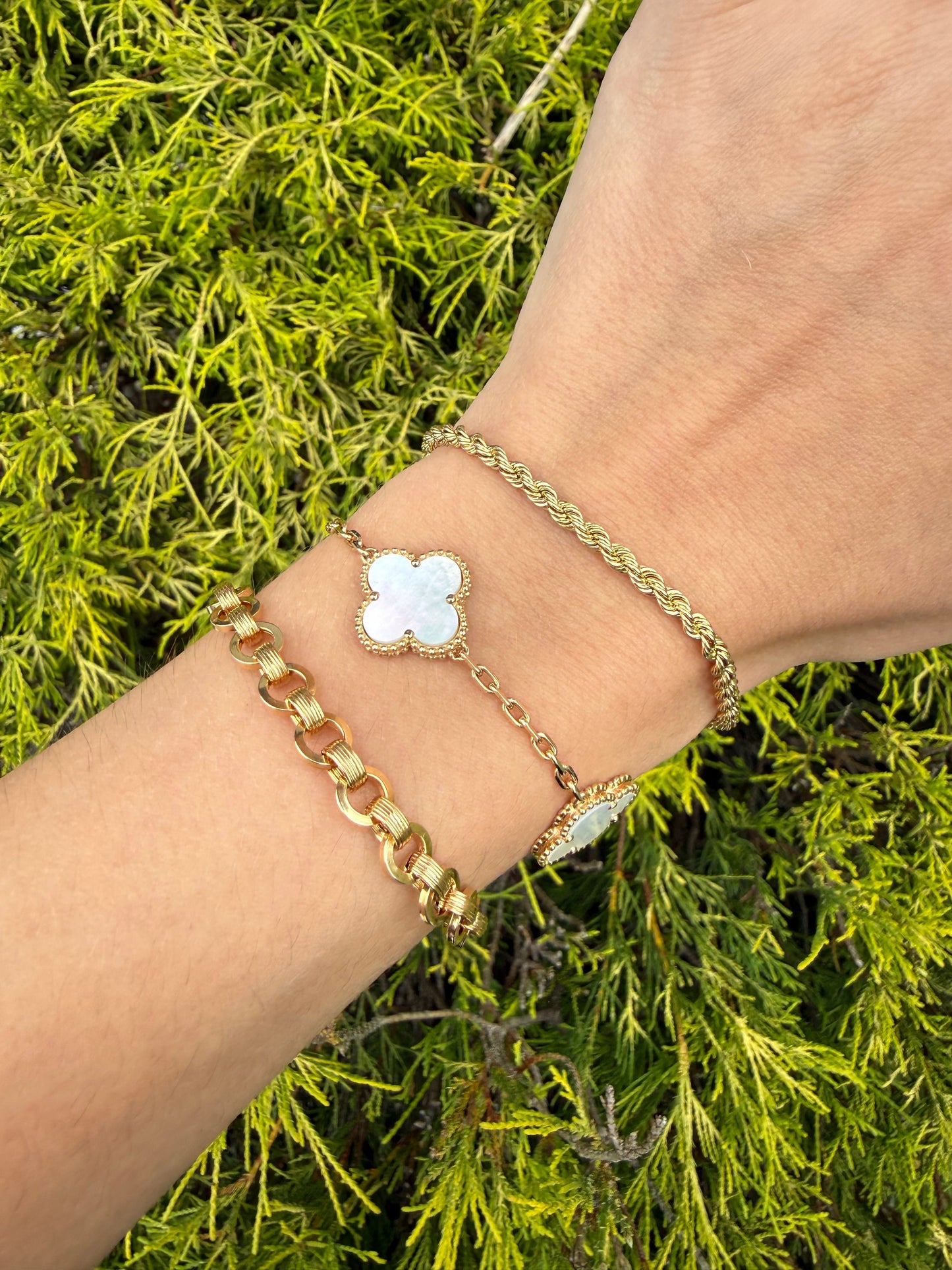 14K YG 9.9G 5 STATION CLOVER BRAC