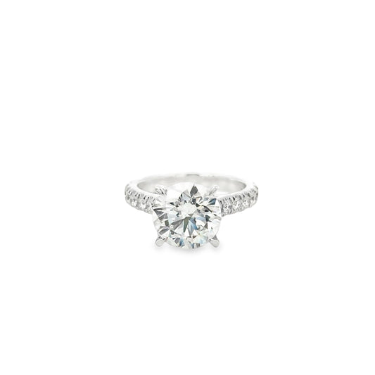 14K WG RD DIA ENG RING WITH DIA BAND
