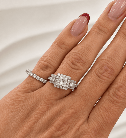 1-6/10 CT TW. Princess Three-Stone Diamond Engagement Ring