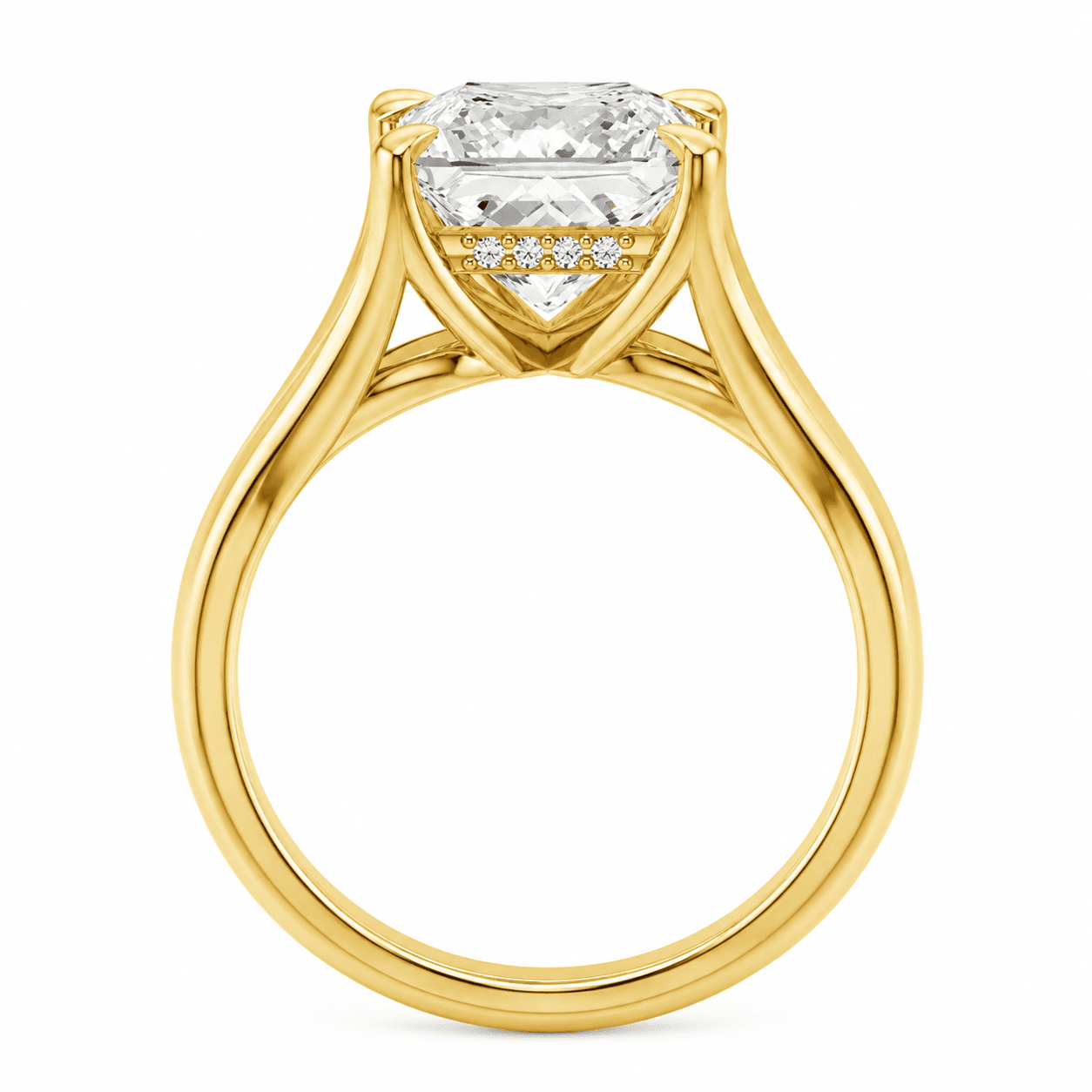 Hidden Halo Split-Shank Engagement Ring