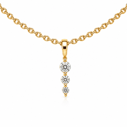 Three-Stone Diamond Drop Necklace