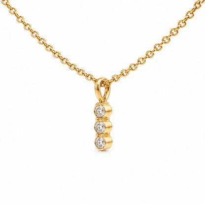 Three-Stone Diamond Drop Necklace