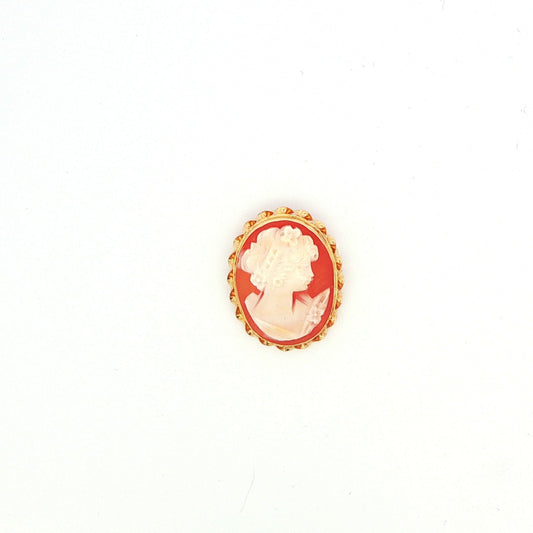 14K Yellow Gold Shell Cameo Brooch