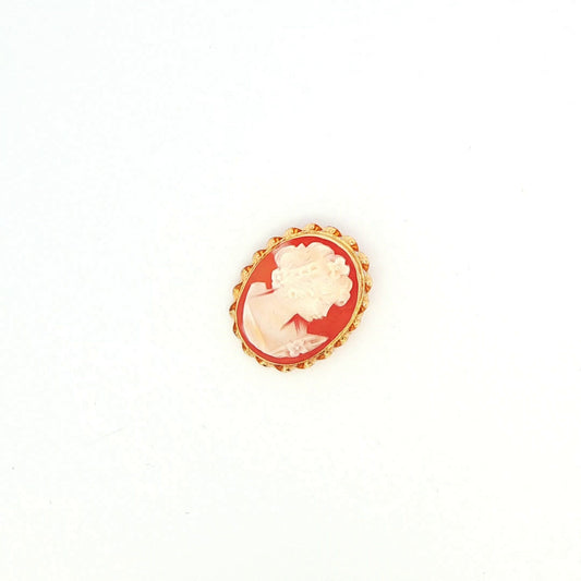 14K Yellow Gold Shell Cameo Brooch