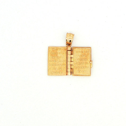 14K Gold Spanish Lord’s Prayer Bible Pendant