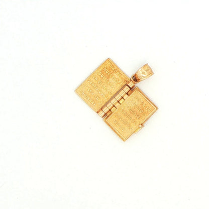 14K Gold Spanish Lord’s Prayer Bible Pendant