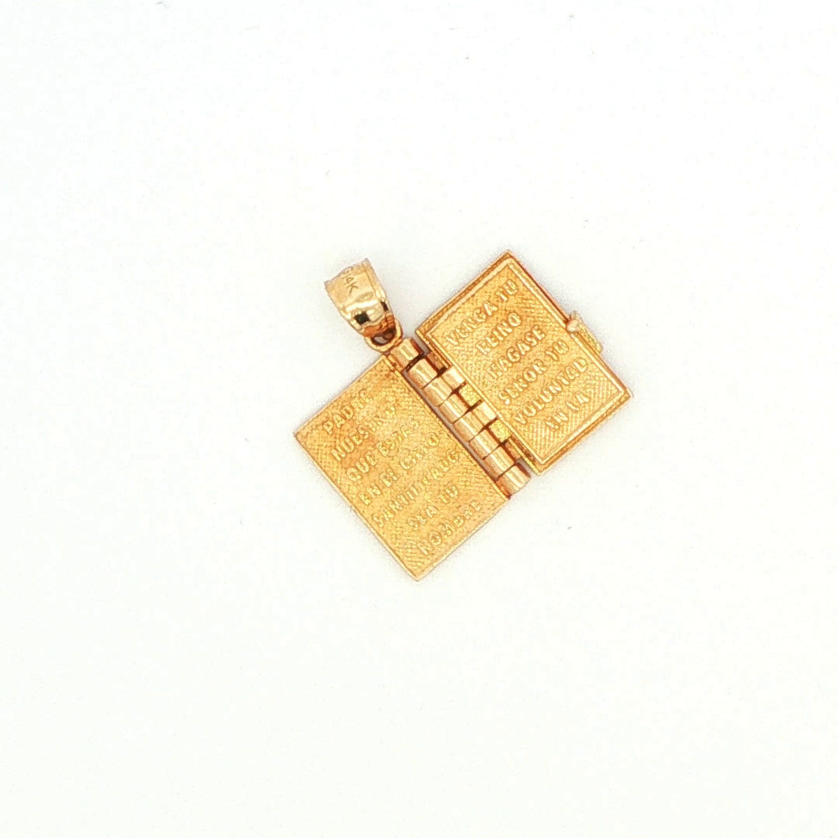 14K Gold Spanish Lord’s Prayer Bible Pendant