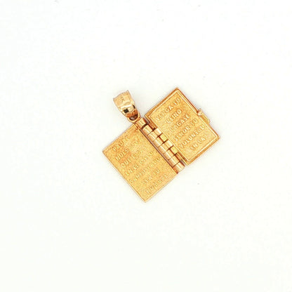 14K Gold Spanish Lord’s Prayer Bible Pendant
