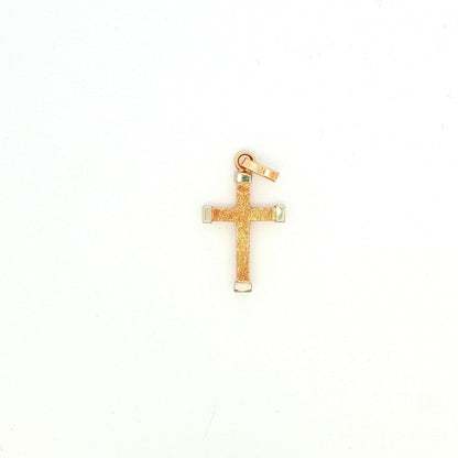 14K Two-Tone Cross Pendant