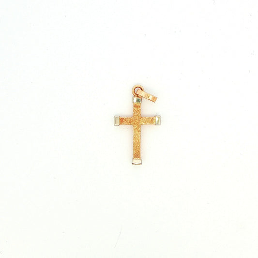14K Two-Tone Cross Pendant