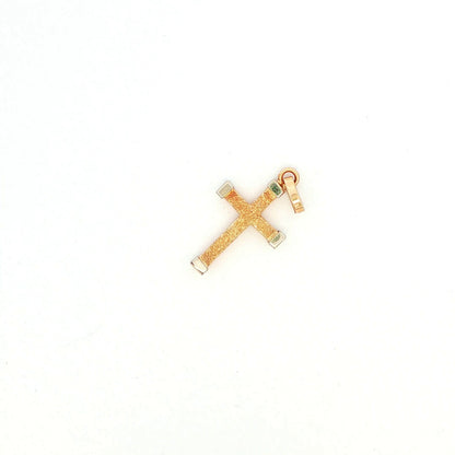 14K Two-Tone Cross Pendant