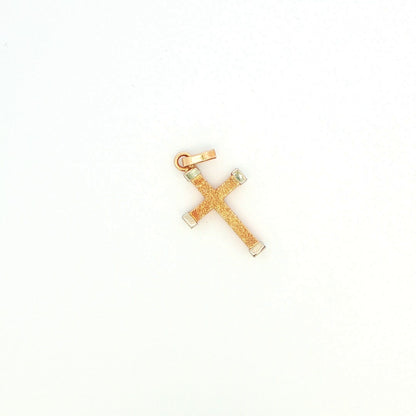 14K Two-Tone Cross Pendant