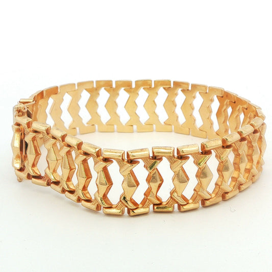 14K Yellow Gold Fancy Ladder-Link Bracelet