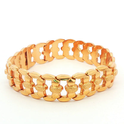 18K Yellow Gold Fancy Pinch Link Bracelet