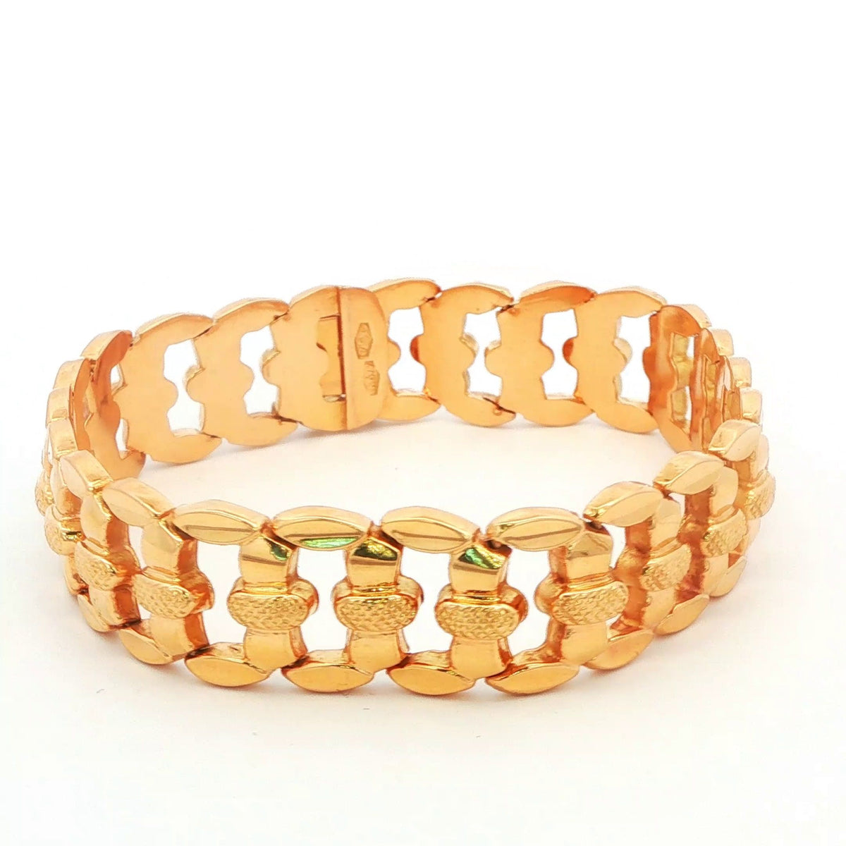 18K Yellow Gold Fancy Pinch Link Bracelet