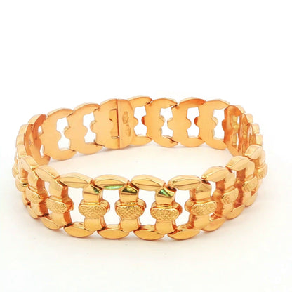 18K Yellow Gold Fancy Pinch Link Bracelet