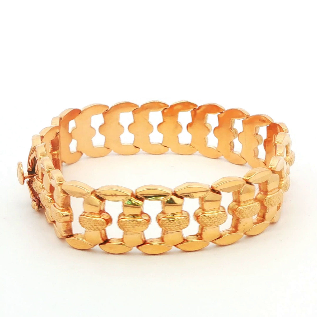 18K Yellow Gold Fancy Pinch Link Bracelet