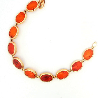 14K Yellow Gold Amber Bracelet