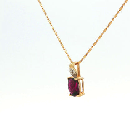 Rhodolite Garnet & Diamond Pendant Necklace
