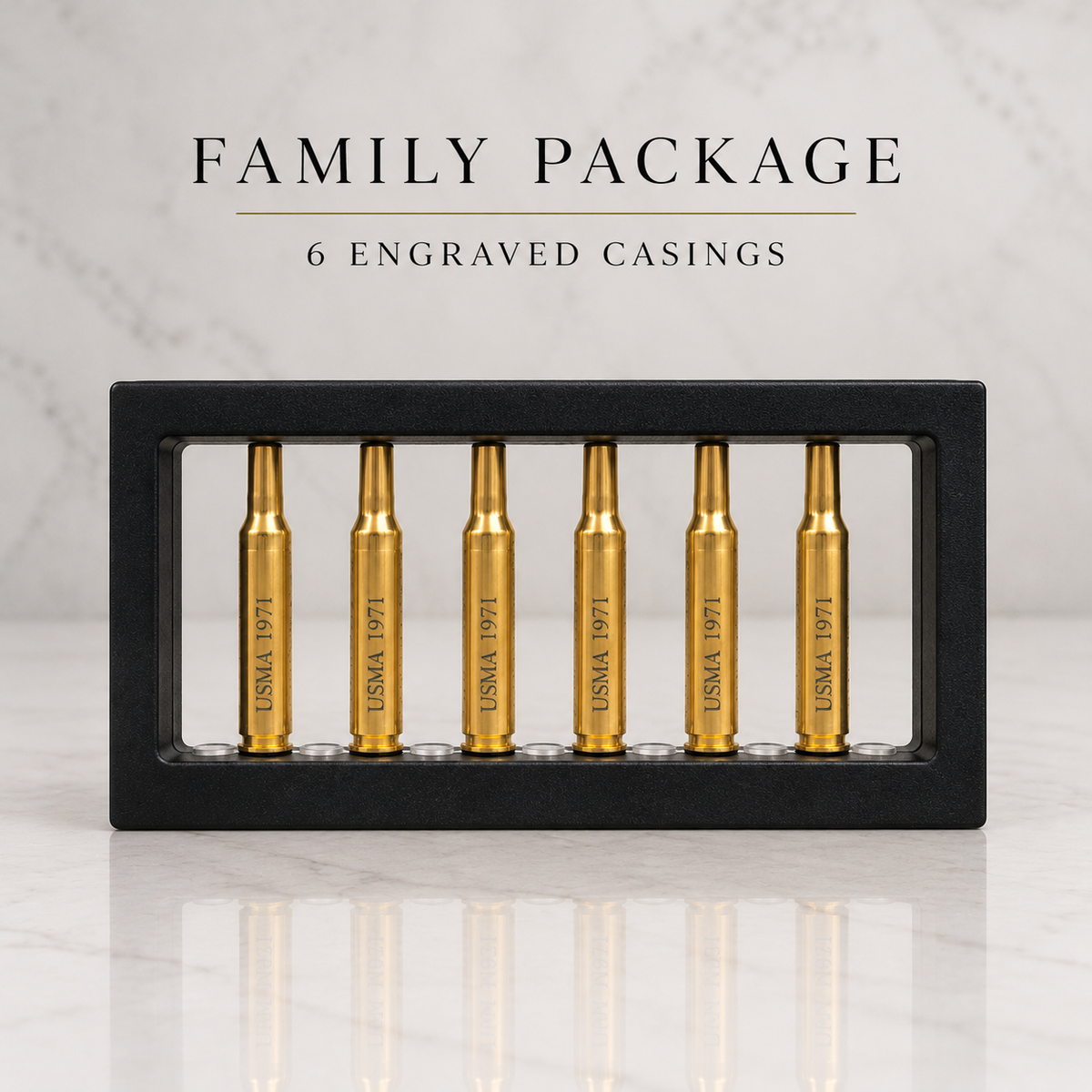 Family Package - 6 Engraved Round Casings