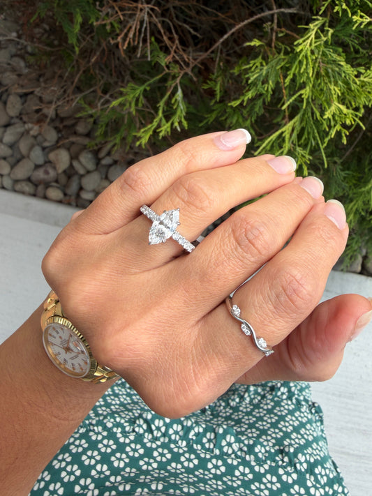 Hidden Halo Marquise Lab-Grown Diamond Engagement Ring