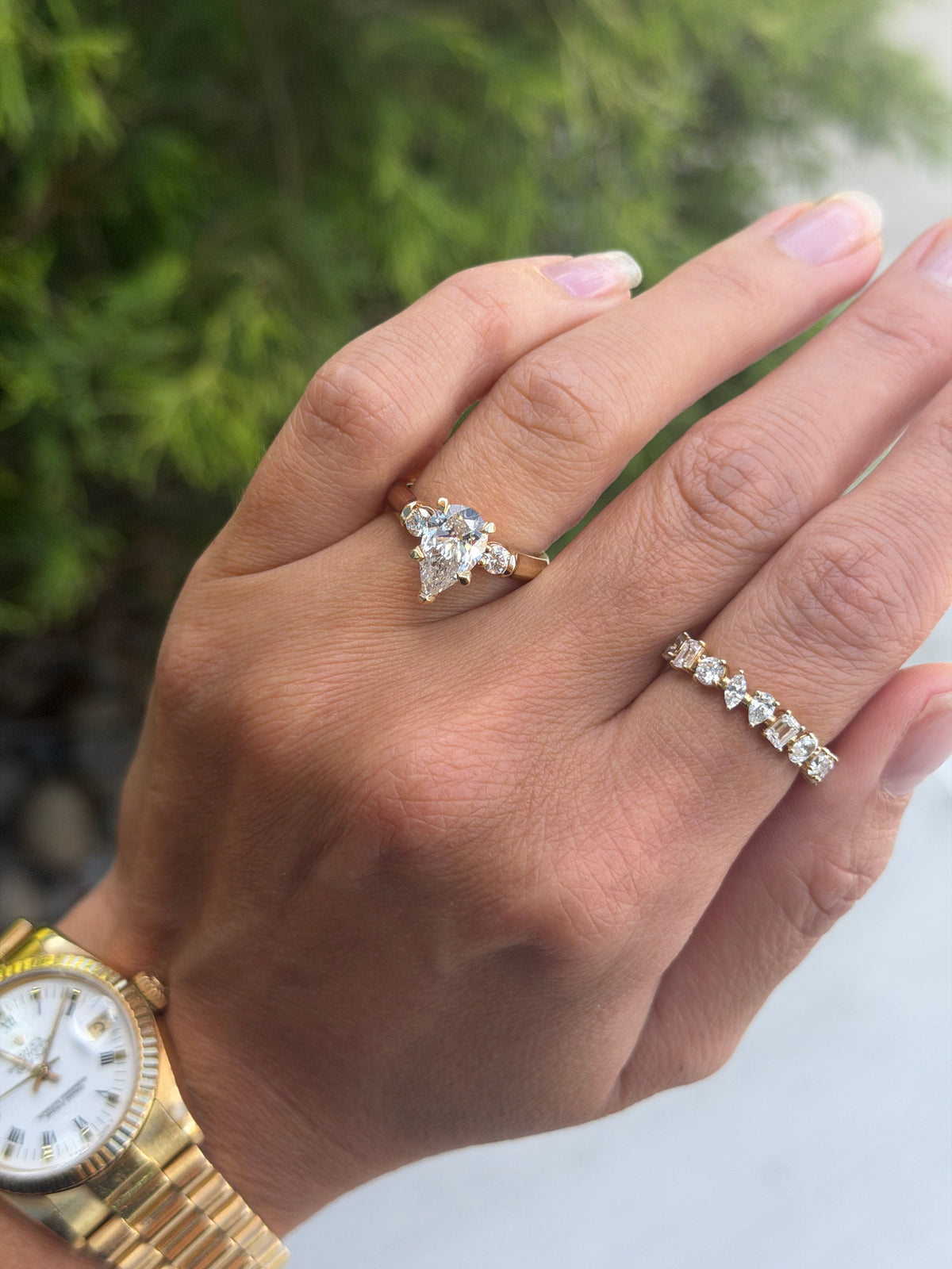 1.99 CTW Pear Brilliant Cut Three-Stone Engagement Ring